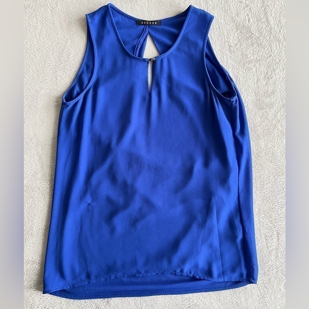 Decker Blue Backless Sleeveless Top Size Small